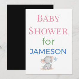 Invitación Birth Announcement Card Diaper Raffle | Elegant