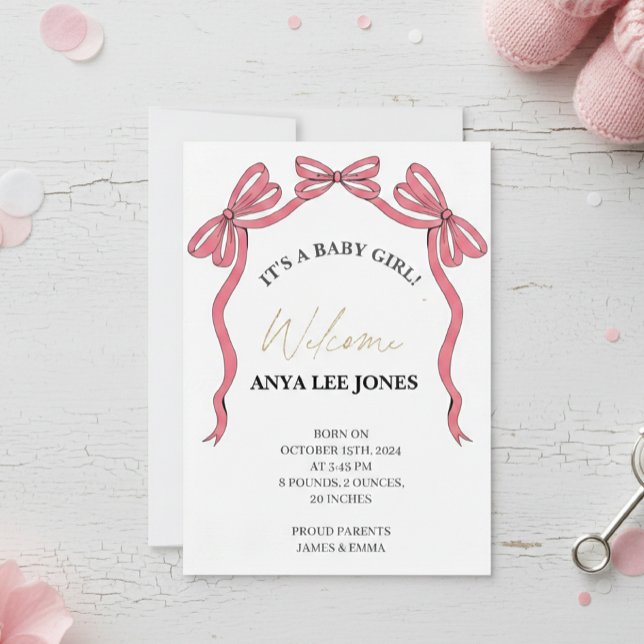 Invitación Birth announcement card for a baby Newborn  (Subido por el creador)