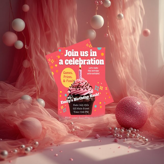 Invitación Birthday Bash! Celebration Design – Party Gift  (Subido por el creador)