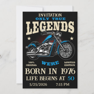 Invitación Birthday Biker Motorcycle Chopper Personalizable