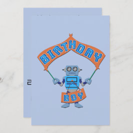 Invitación Birthday Boy Robot