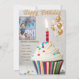 Invitación Birthday Celebration Cushion