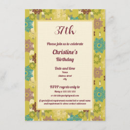 Invitación Birthday Celebration Urban Floral Pattern