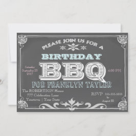 Invitación Birthday Chalkboard BBQ