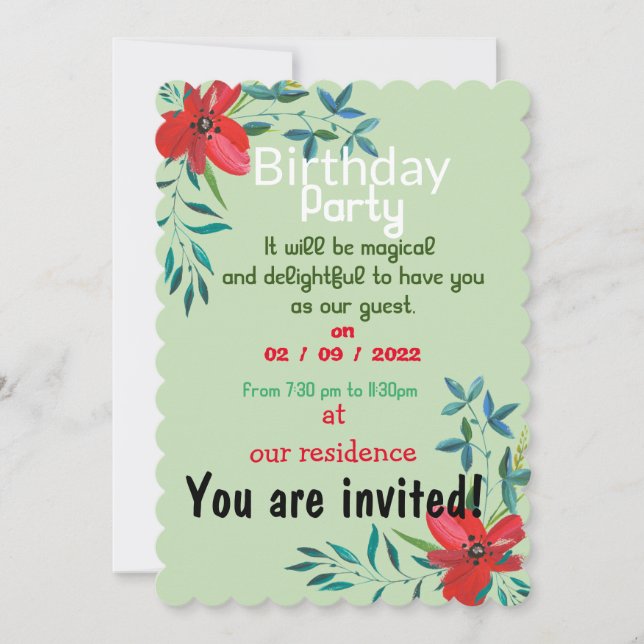 Invitación Birthday colors  invitation (Anverso)