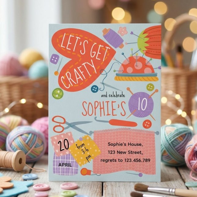 Invitación Birthday craft and art Invitation (Subido por el creador)