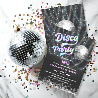 Invitación Birthday Disco Fiesta