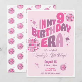 Invitación Birthday Era Disco Music Fun Fiesta