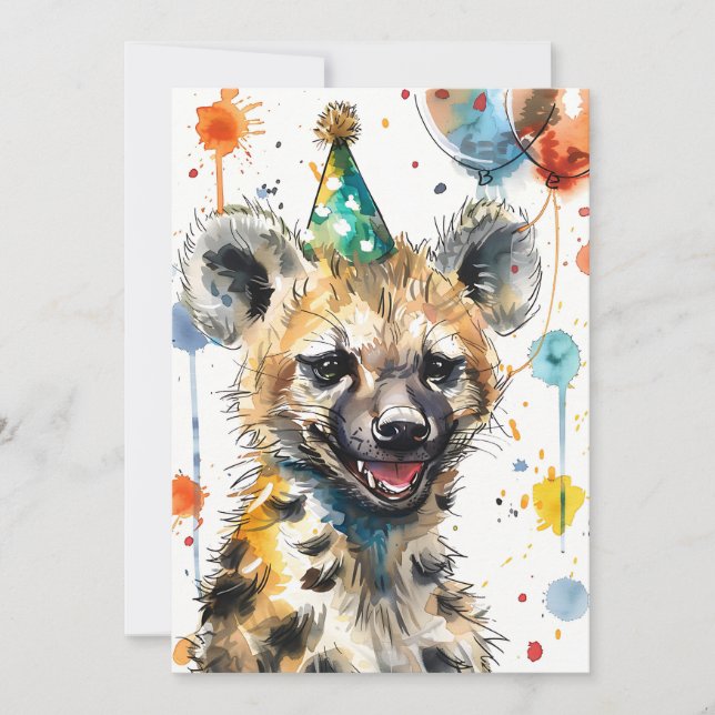 Invitación Birthday Hyena (Anverso)