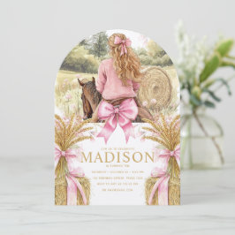Invitación Birthday Invitation Blonde Girl Riding Horse