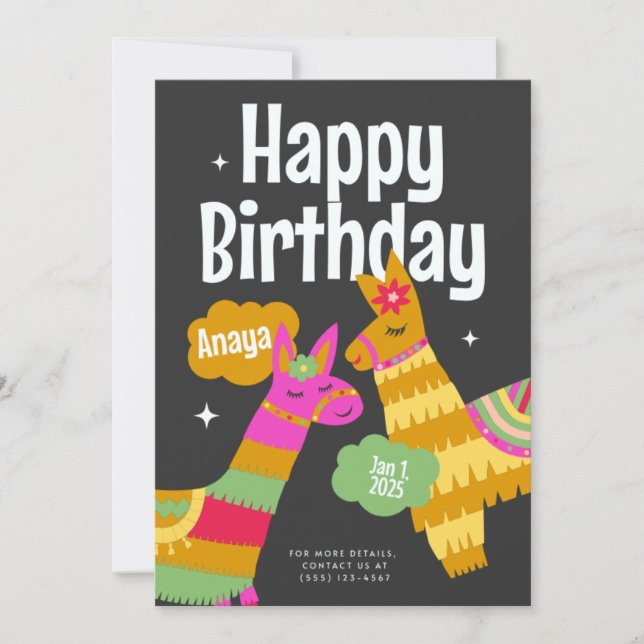 Invitación Birthday Invitation Card Design for adults or kids (Anverso)