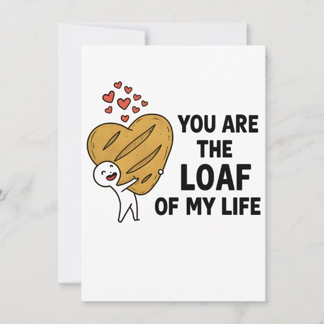 Invitación Birthday Invitation - Cute Bread Pun Party Invite (Anverso)