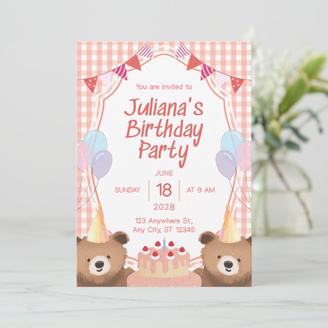 Invitación Birthday Invitation Gold Luxury Elegant Design (Anverso de pie)