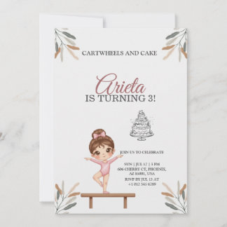 Invitación Birthday invitation in floral accent themed 