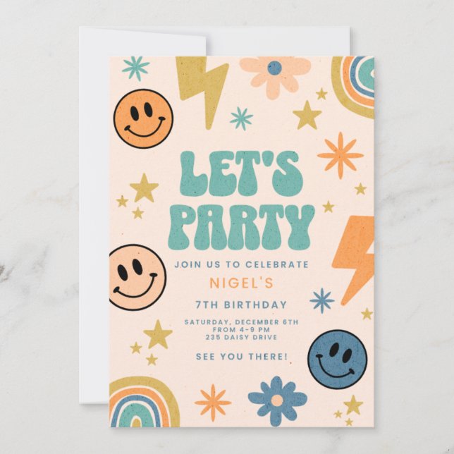 Invitación Birthday Invitation Postcards Design (Anverso)