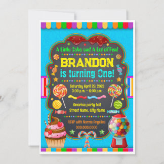 Invitación Birthday invitation Sweet candy
