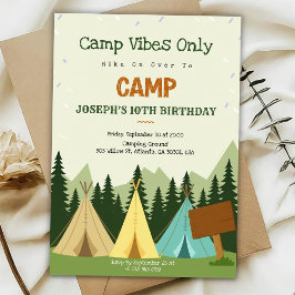 Invitación Birthday Invitation with a camping vibe