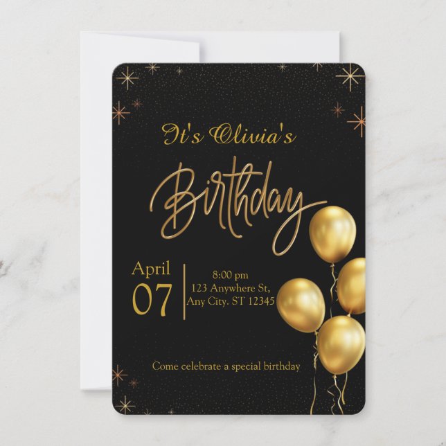 Invitación Birthday Party Invitation (Anverso)