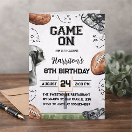 Invitación birthday party invitation for an American football