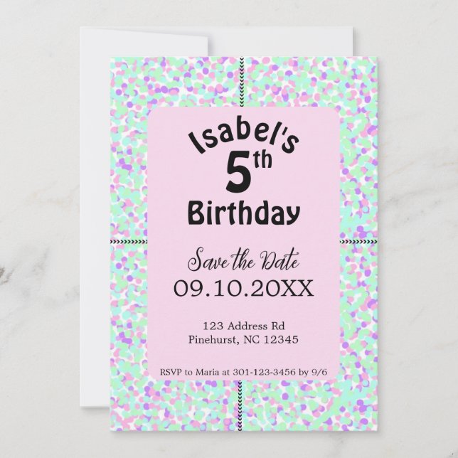 Invitación Birthday Polk-A-Dot Initiation for Girls (Anverso)