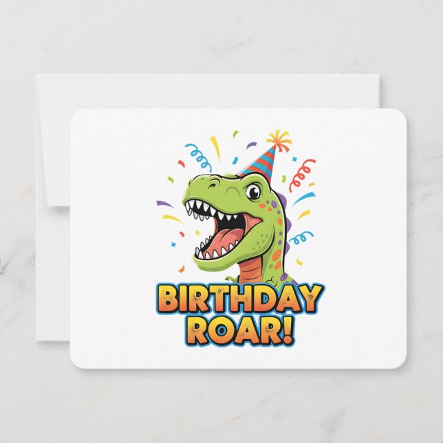 Invitación Birthday Roar Cute Dinosaur Birthday Party Design (Anverso)