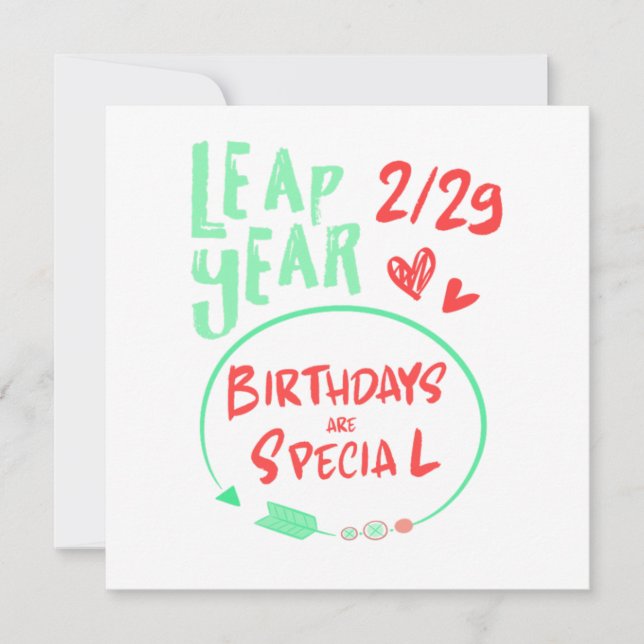 Invitación Birthdays Are Special Leap Year February 29 Gift (Anverso)