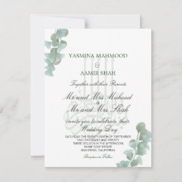Invitación Bismillah Islam Eucalyptus Elegante Boda