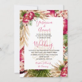 Invitación Bismillah Pampas Protea Boda floral