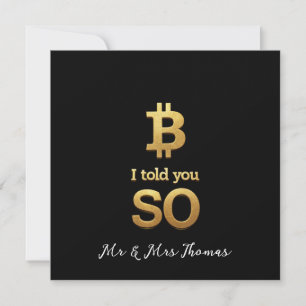 Invitación Bitcoin te lo dijo Limited Edition Retro Crypto 