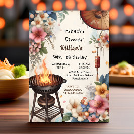 Invitación Bite Chef Bbq Sushi Japonés Hibachi cumpleaños 30