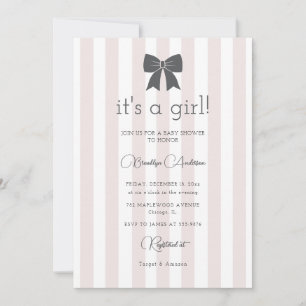 Invitación Bitty Bow es un Baby Shower Chica