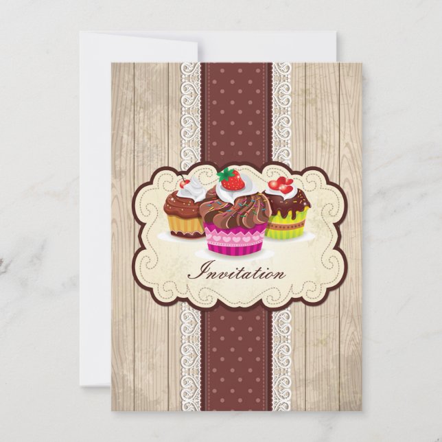 Invitación Bizcochitos de época, fiesta de cumpleaños de choc (Anverso)