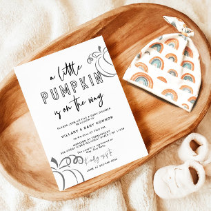Invitación Black A Little Pumpkin está en camino Baby Shower