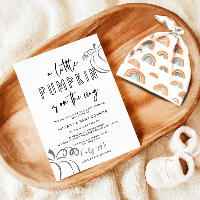 Invitación Black A Little Pumpkin está en camino Baby Shower (Subido por el creador)