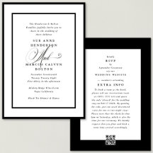 Black Ampersand all in one RSVP DETAILS Boda
