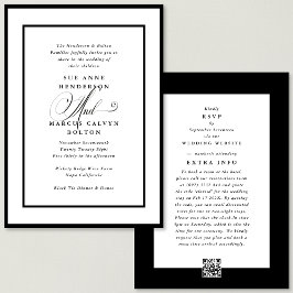 Invitación Black Ampersand all in one RSVP DETAILS Boda