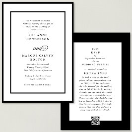 Invitación Black Ampersand all in one RSVP DETAILS Boda