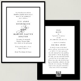 Invitación Black Ampersand all in one RSVP DETAILS Boda