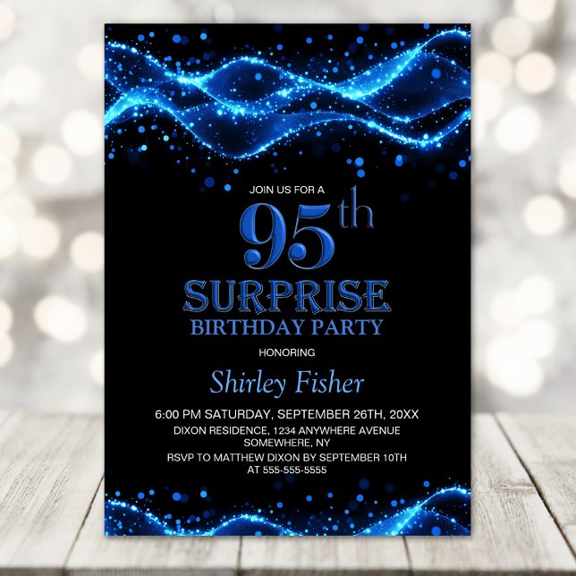 Invitación Black and Blue Surprise Fiesta de cumpleaños númer (Subido por el creador)