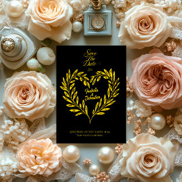 Invitación Black and Gold Save the Date - Boda inmaduro