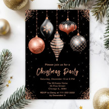 Black and Rose Gold Ornaments Christmas Party
