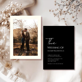 Invitación black and white couple photo wedding