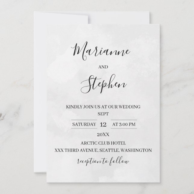Invitación Black and White Elegant Minimalist Invitation (Anverso)