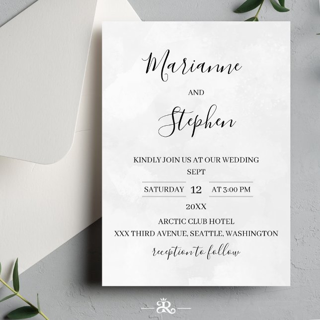 Invitación Black and White Elegant Minimalist Invitation (Subido por el creador)
