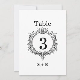 Invitación black and white foliage Crest wedding