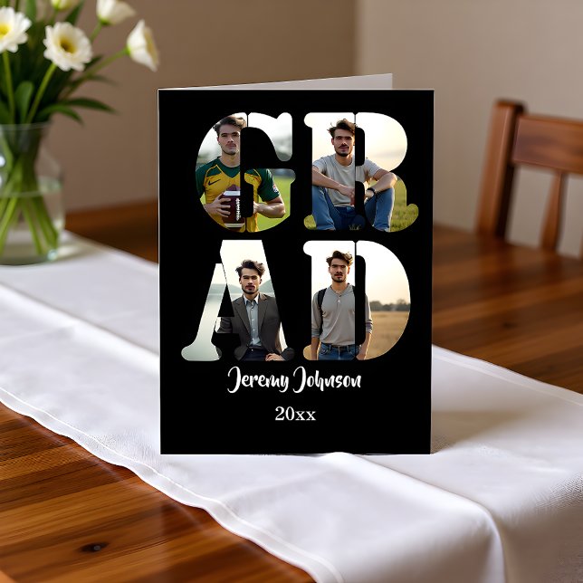 Invitación Black and White GRAD Photo Announcement (Subido por el creador)