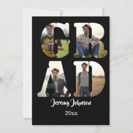 Invitación Black and White GRAD Photo Party 