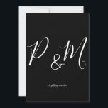 Invitación Black and White Minimalist Wedding<br><div class="desc">.: Minimalist Wedding invitation with a beautiful black cover and contrasting white font
.: Front and Inner messages are completely customizable- change the text,  font,  font size and font color.
.: Coordinating items available
.: Design available in other colors as well.</div>