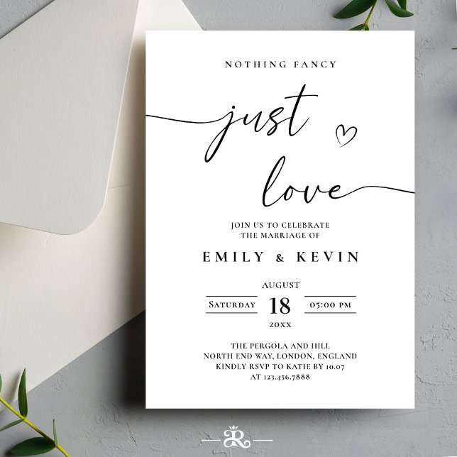 Invitación Black And White Minimalist Wedding  (Subido por el creador)