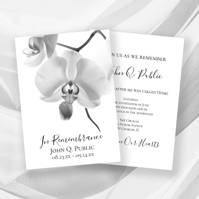 Invitación Black and White Orchids Death Anniversary (Subido por el creador)